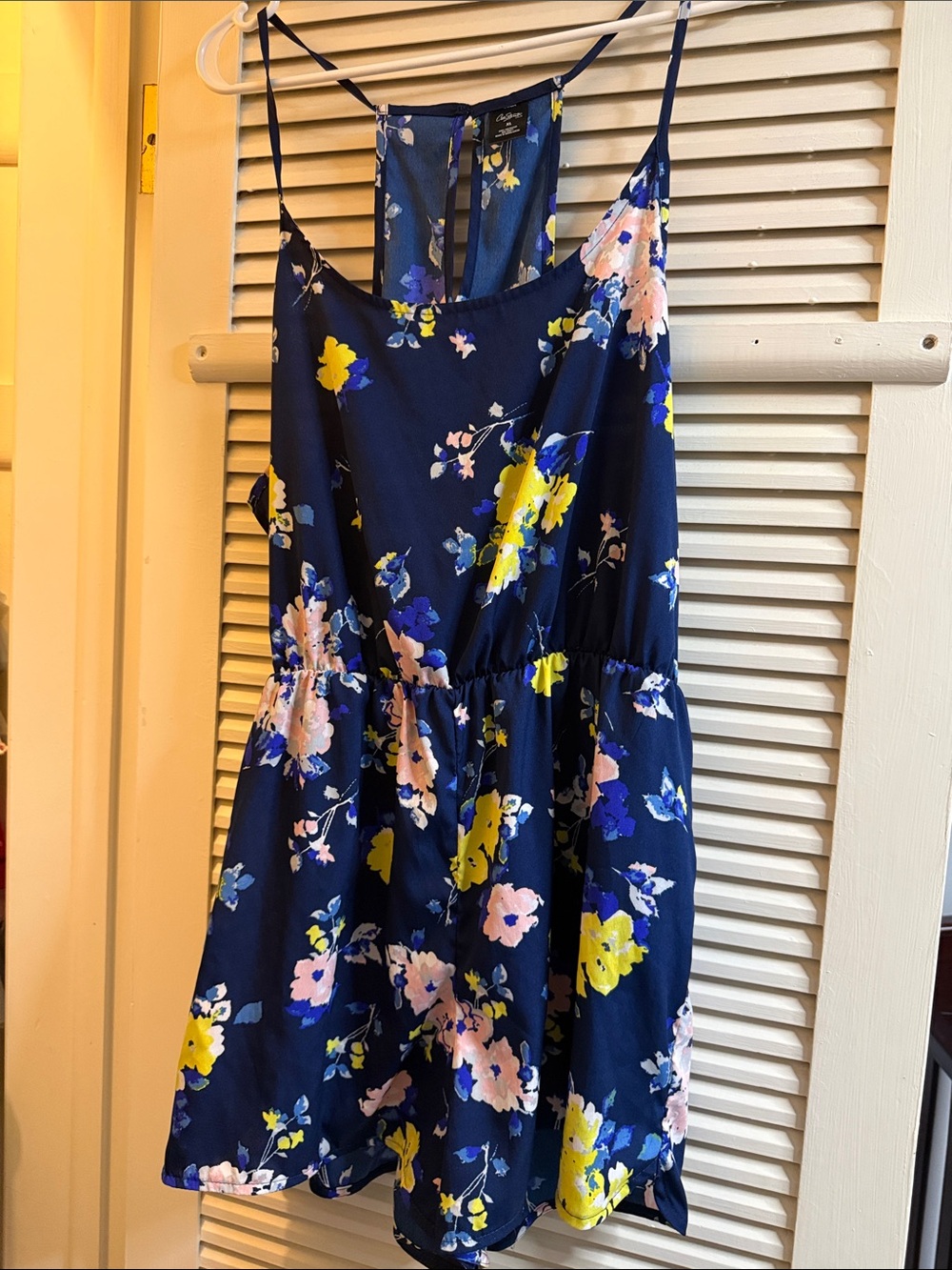 Navy Floral Spaghetti Strap romper